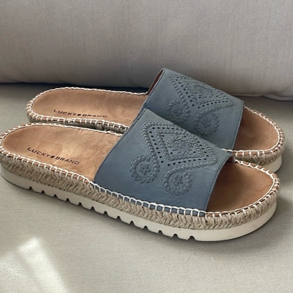 Lucky Brand Leather Espadrille Sandals - Picture 1 of 5